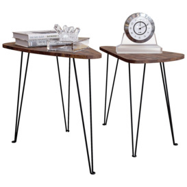 Vida Designs Brooklyn Nest of 2 Oval Tables Set Of 2 MDF Living Room Coffee Side Table Furniture - thumbnail 3