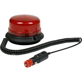 12V / 24V LED Rotating Red Beacon Light & Magnetic Base Mount - Warning Lamp - thumbnail 1
