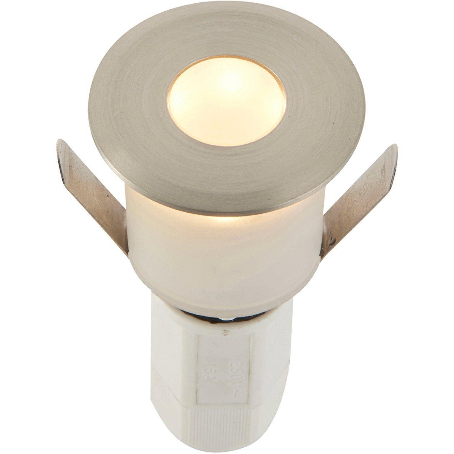 Recessed Decking IP67 Guide Light - 1.2W Warm White LED - Satin Nickel Plate - image 1
