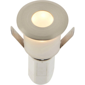 Recessed Decking IP67 Guide Light - 1.2W Warm White LED - Satin Nickel Plate - thumbnail 1