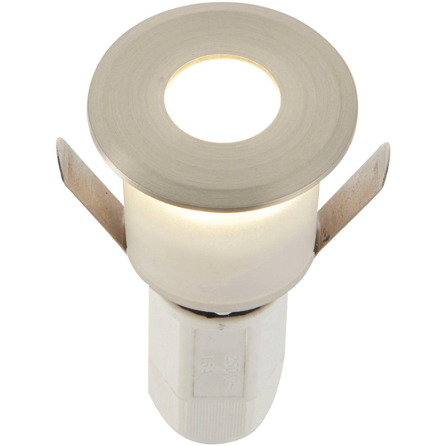 Recessed Decking IP67 Guide Light - 1.2W Cool White LED - Satin Nickel Plate - image 1