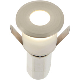Recessed Decking IP67 Guide Light - 1.2W Cool White LED - Satin Nickel Plate - thumbnail 1