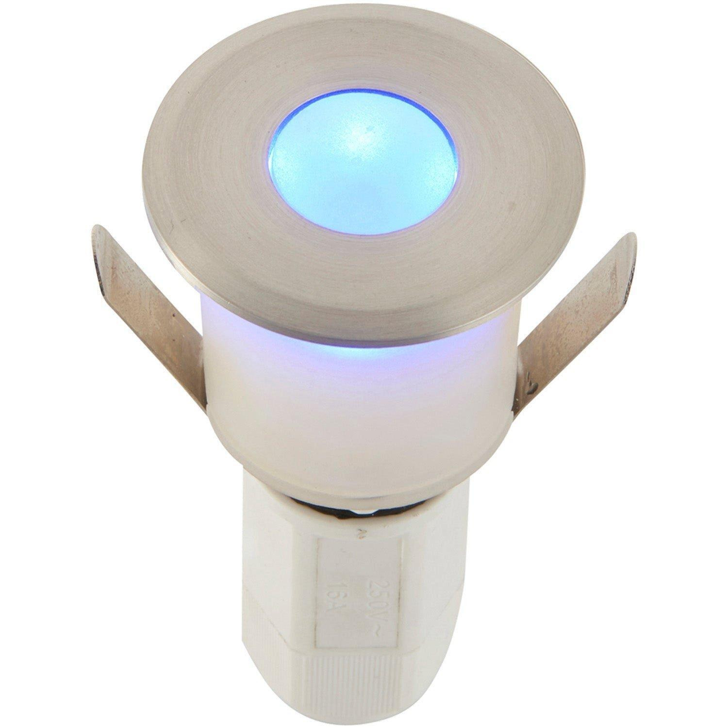 Recessed Decking IP67 Guide Light - 1.2W Blue Light LED - Satin Nickel Plate - image 1