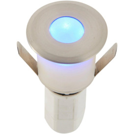 Recessed Decking IP67 Guide Light - 1.2W Blue Light LED - Satin Nickel Plate - thumbnail 1