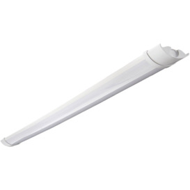 4ft IP65 Flush Batten Light - 18W Daylight White LED - Opal & Gloss White Pc - thumbnail 3