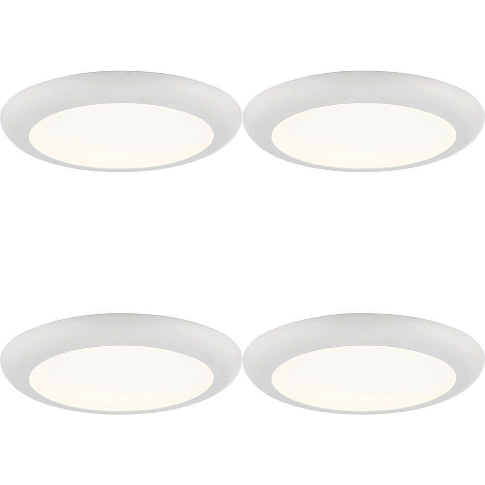 4 PACK Ultra Slim Recessed Ceiling Downlight - 18W Cool White LED - Matt White - image 1