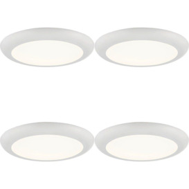 4 PACK Ultra Slim Recessed Ceiling Downlight - 18W Cool White LED - Matt White - thumbnail 1