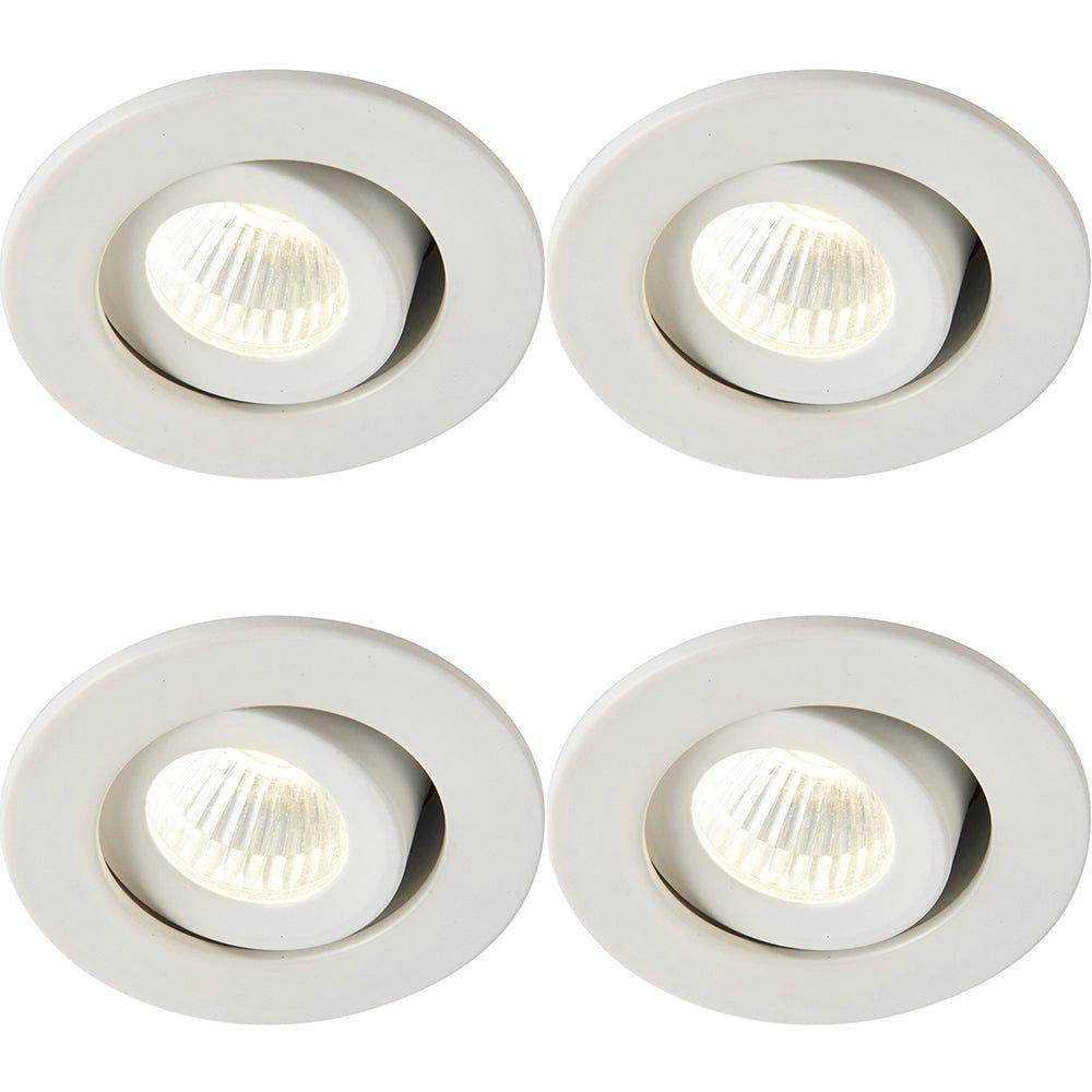 4 PACK Micro Adjustable Ceiling Downlight - 4W Cool White LED - Matt White - image 1