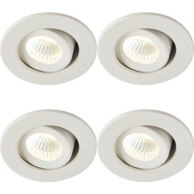 4 PACK Micro Adjustable Ceiling Downlight - 4W Cool White LED - Matt White - thumbnail 1