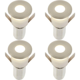 4 PACK Recessed Decking IP67 Guide Light - 1.2W Cool White LED - Satin Nickel - thumbnail 1