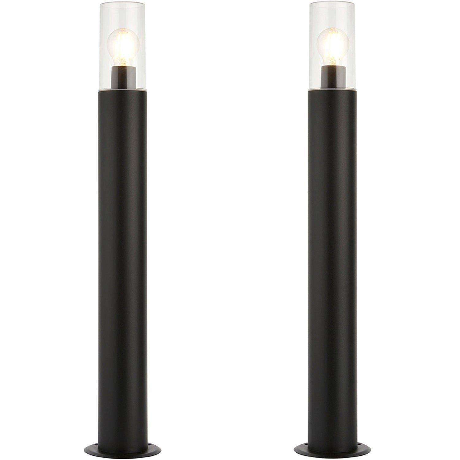 2 PACK Outdoor Bollard Post Light - 15W E27 LED - 800mm Height - Stainless Steel - image 1