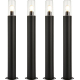 4 PACK Outdoor Bollard Post Light - 15W E27 LED - 800mm Height - Stainless Steel - thumbnail 1