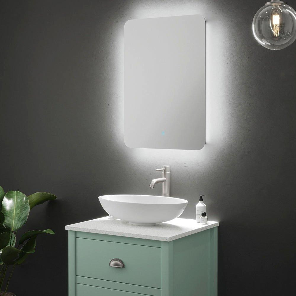 500 x 700mm IP44 Backlit Bathroom Mirror - Demister & Shaver Socket Tunable LED - image 1