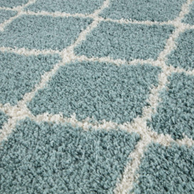 Myshaggy Collection Rugs Moroccan Design in Duck Egg Blue - 385DB - thumbnail 2