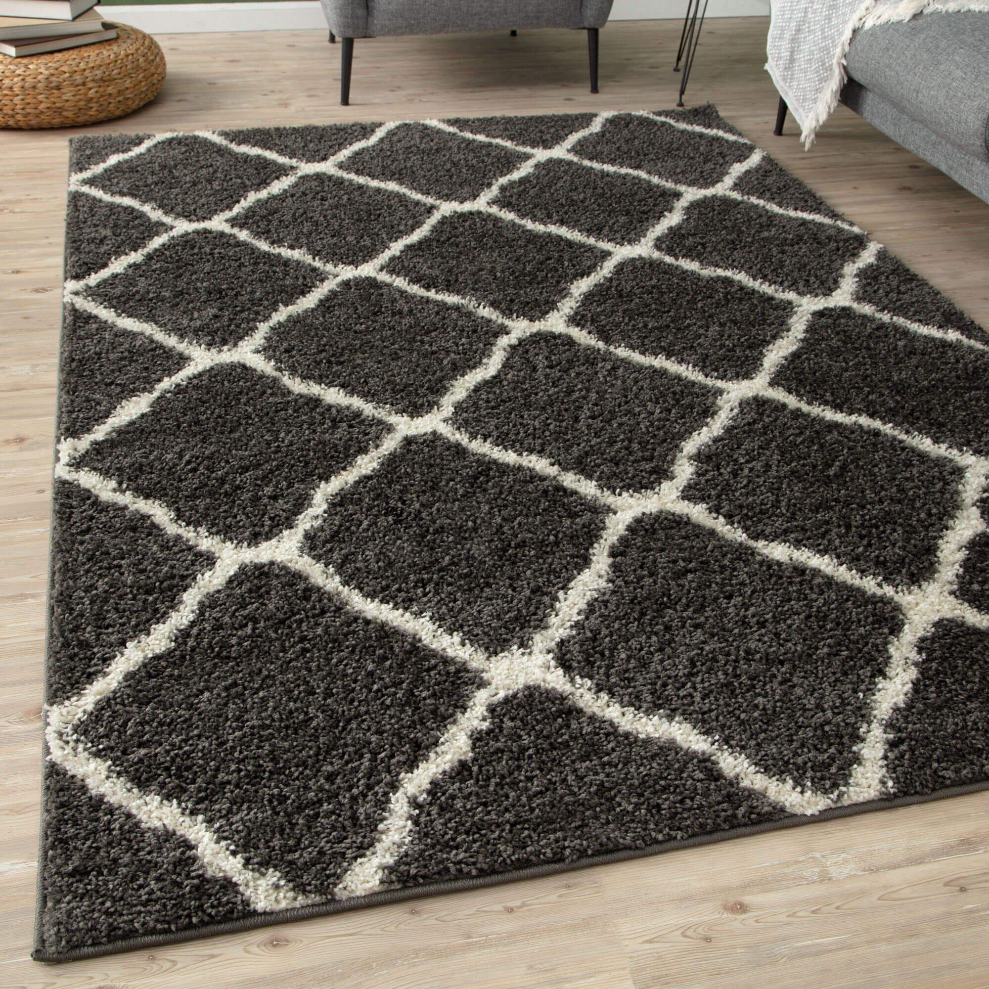 Myshaggy Collection Rugs Moroccan Design in Dark Grey - 385D - image 1