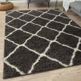 Myshaggy Collection Rugs Moroccan Design in Dark Grey - 385D - thumbnail 1