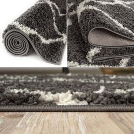 Myshaggy Collection Rugs Moroccan Design in Dark Grey - 385D - thumbnail 3