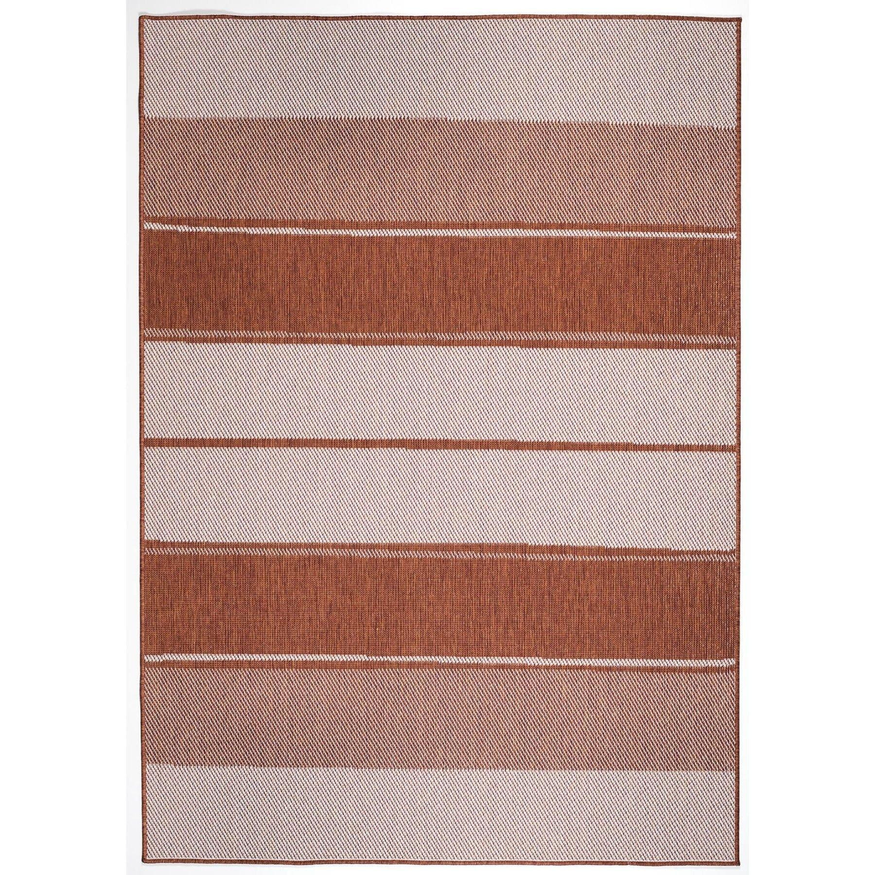 Duo Weave Collection Outdoor Rugs in Tonal Stripes Design - image 1