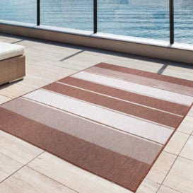 Duo Weave Collection Outdoor Rugs in Tonal Stripes Design - thumbnail 3
