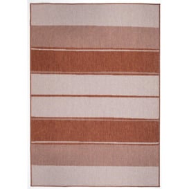 Duo Weave Collection Outdoor Rugs in Tonal Stripes Design - thumbnail 1