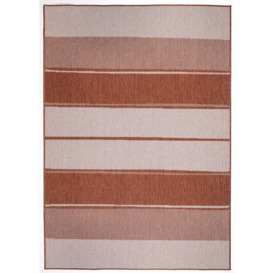 Duo Weave Collection Outdoor Rugs in Tonal Stripes Design