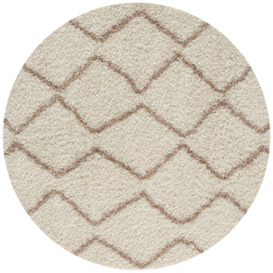 Moroccan Ivory Beige Shaggy Living Room Rug - 830 - thumbnail 1