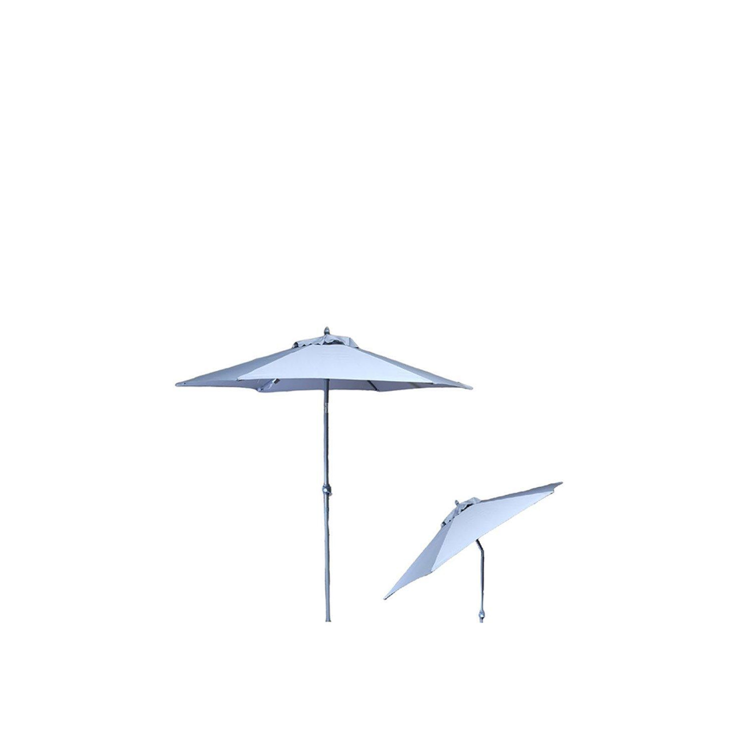 2m Lightweight Aluminium Garden Parasol with Crank & Tilt Mechanism in Grey