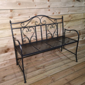 2 Seater Metal Garden Bistro Bench Outdoor Garden Furniture