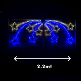 2.2m LED Shooting Star Rope Light Christmas Silhouette Decoration in Blue and White - thumbnail 1