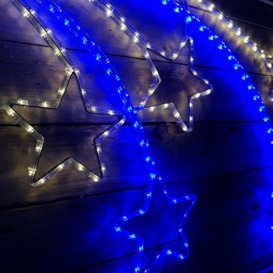 2.2m LED Shooting Star Rope Light Christmas Silhouette Decoration in Blue and White - thumbnail 3