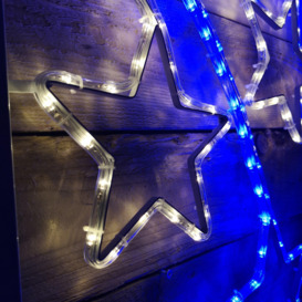 2.2m LED Shooting Star Rope Light Christmas Silhouette Decoration in Blue and White - thumbnail 2