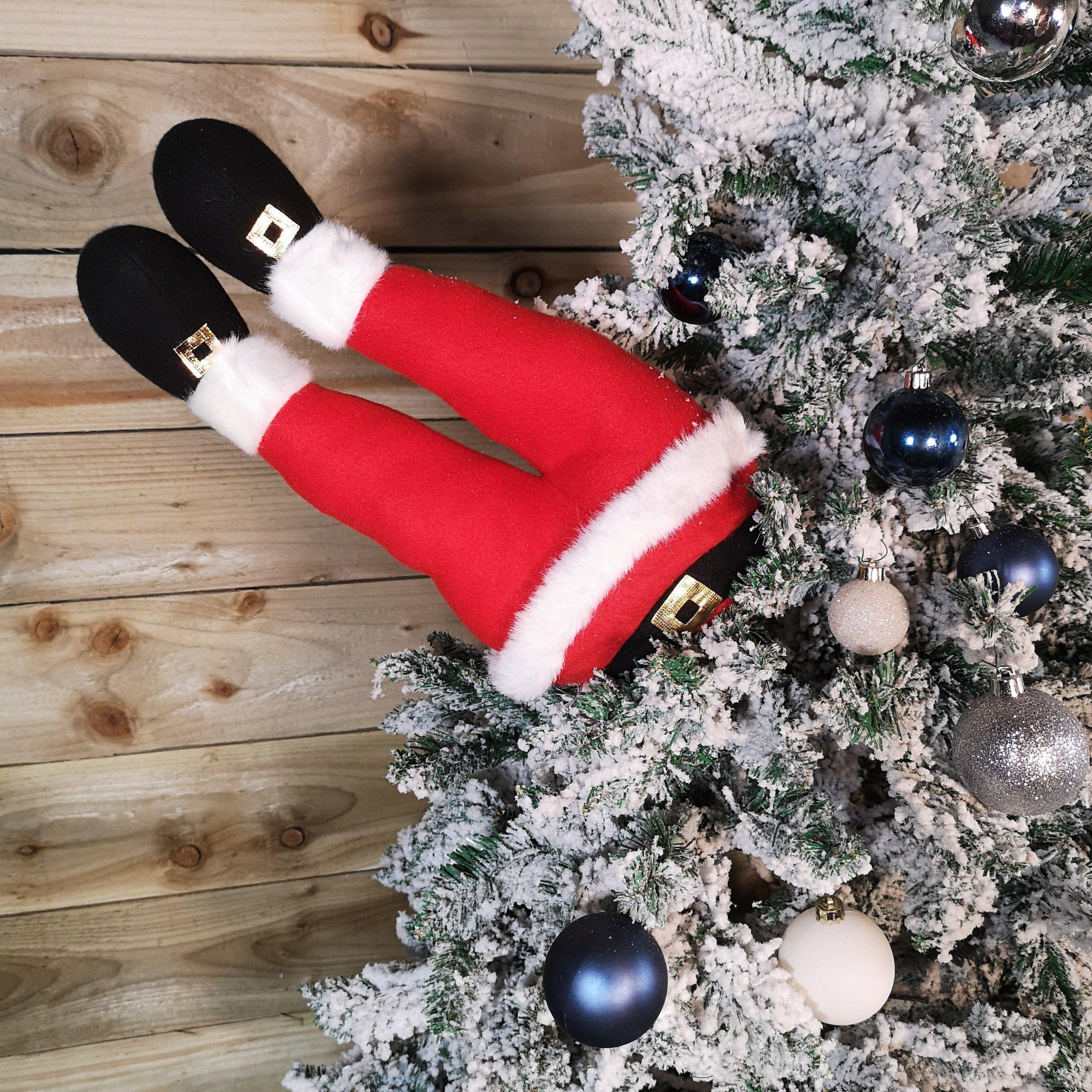 Set of 35cm Santa Legs Decoration to Stick out of your Christmas Tree - image 1