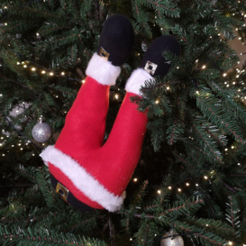 Set of 35cm Santa Legs Decoration to Stick out of your Christmas Tree - thumbnail 2