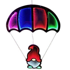 60cm LED Multicoloured Infinity Christmas Hanging Parachute Gnome Gonk Light Christmas Decoration - thumbnail 2
