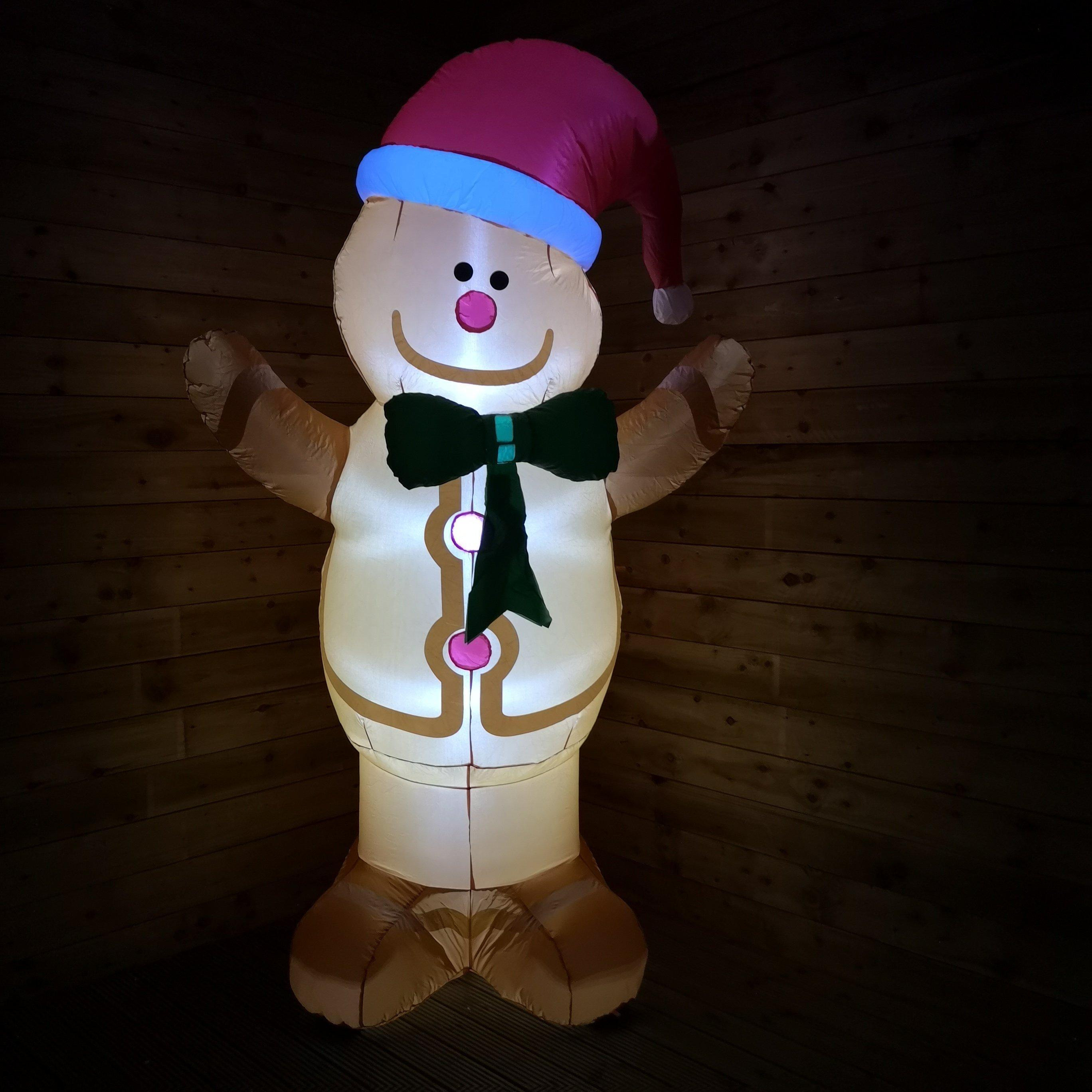 2.4m Indoor Outdoor Inflatable LED Christmas Gingerbread Man - image 1