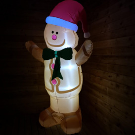 2.4m Indoor Outdoor Inflatable LED Christmas Gingerbread Man - thumbnail 2