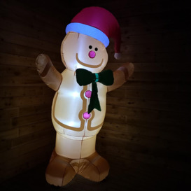2.4m Indoor Outdoor Inflatable LED Christmas Gingerbread Man - thumbnail 3