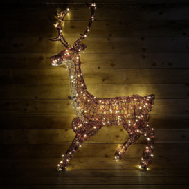 1.4m Premier 300 LED Soft Acrylic Twinkling Christmas Reindeer Stag Decoration in Warm White - thumbnail 3