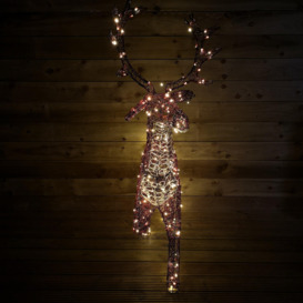 1.4m Premier 300 LED Soft Acrylic Twinkling Christmas Reindeer Stag Decoration in Warm White - thumbnail 2