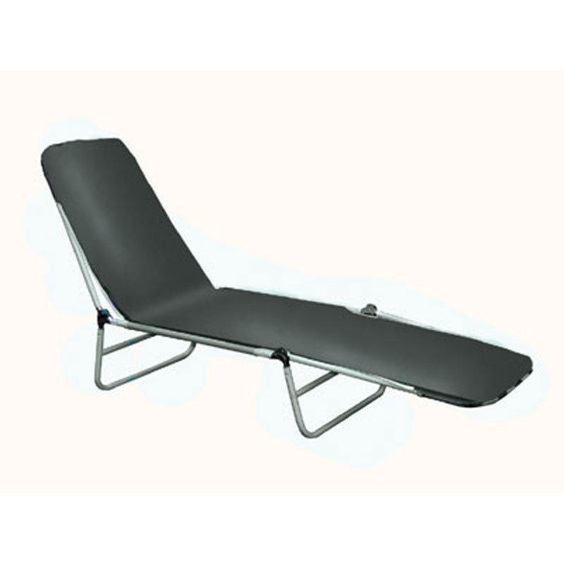 Lightweight Foldable Garden Patio Textoline Sun Lounger Bed in Black - image 1
