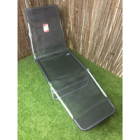 Lightweight Foldable Garden Patio Textoline Sun Lounger Bed in Black - thumbnail 2
