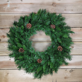 Christmas Snowtime Deluxe Princess Wreath Green With Pinecones - thumbnail 1