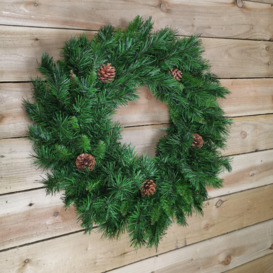 Christmas Snowtime Deluxe Princess Wreath Green With Pinecones - thumbnail 3