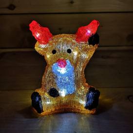 20cm Acrylic Sitting Christmas Reindeer Decoration - thumbnail 2