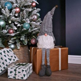 79cm Battery Operated Christmas Gonk with Dangly Legs Decoration in Dark Grey - thumbnail 3