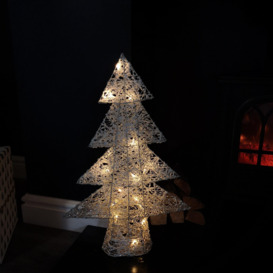 60cm Battery Operated Gold Woven Christmas Tree with Warm White LEDs - thumbnail 2