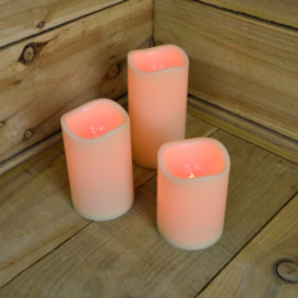 15cm Premier Set of 3 Battery Operated Multi Pastel Colour Changing LED Candles - thumbnail 3