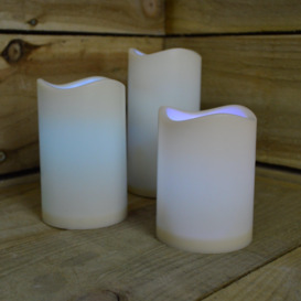 15cm Premier Set of 3 Battery Operated Multi Pastel Colour Changing LED Candles - thumbnail 2