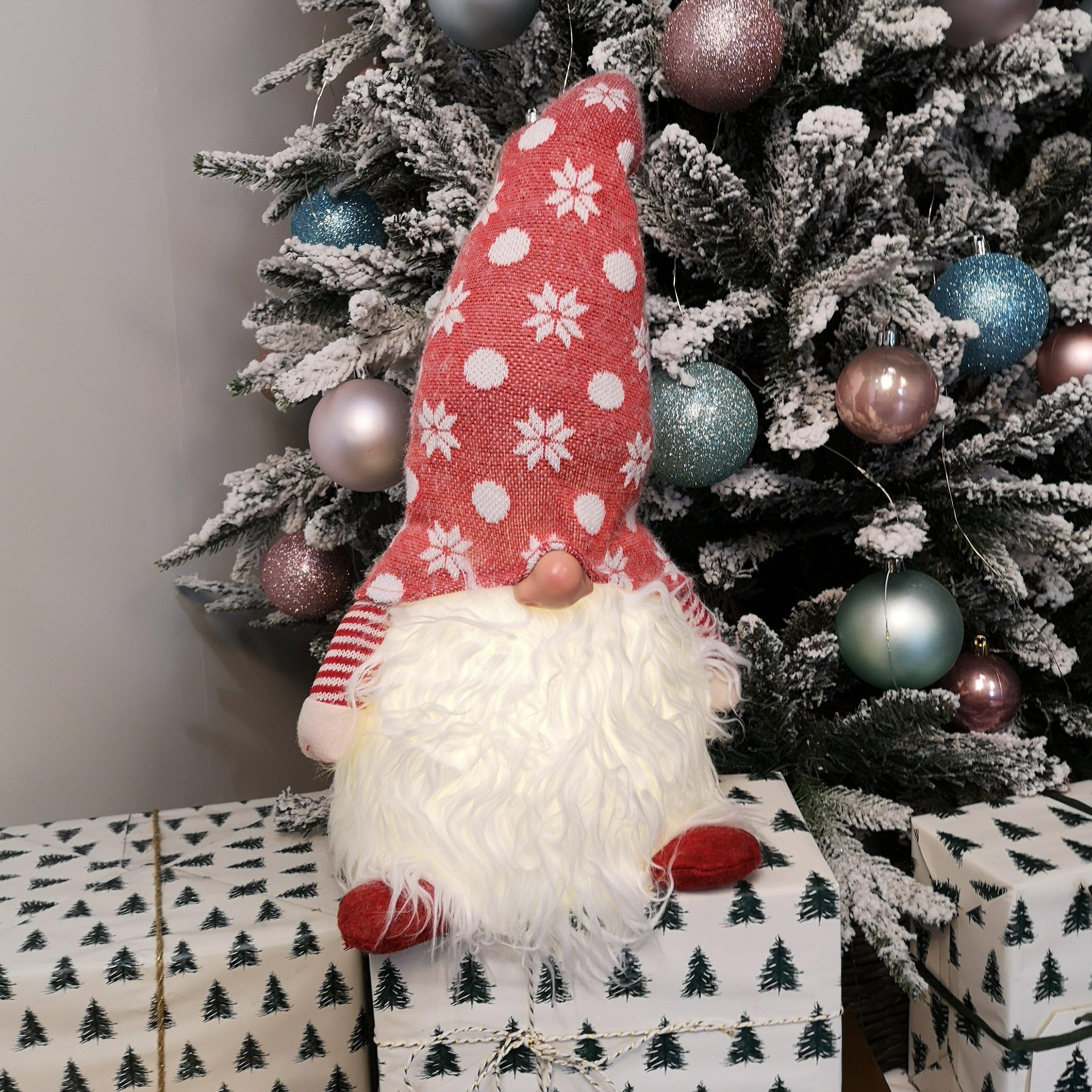 56cm Battery Operated Light Up Christmas Standing Gonk Decoration in Red - image 1