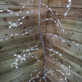 3m Silver Lit Branch Hanging Indoor Outdoor Christmas Garland 288 White LEDs with Timer - thumbnail 3